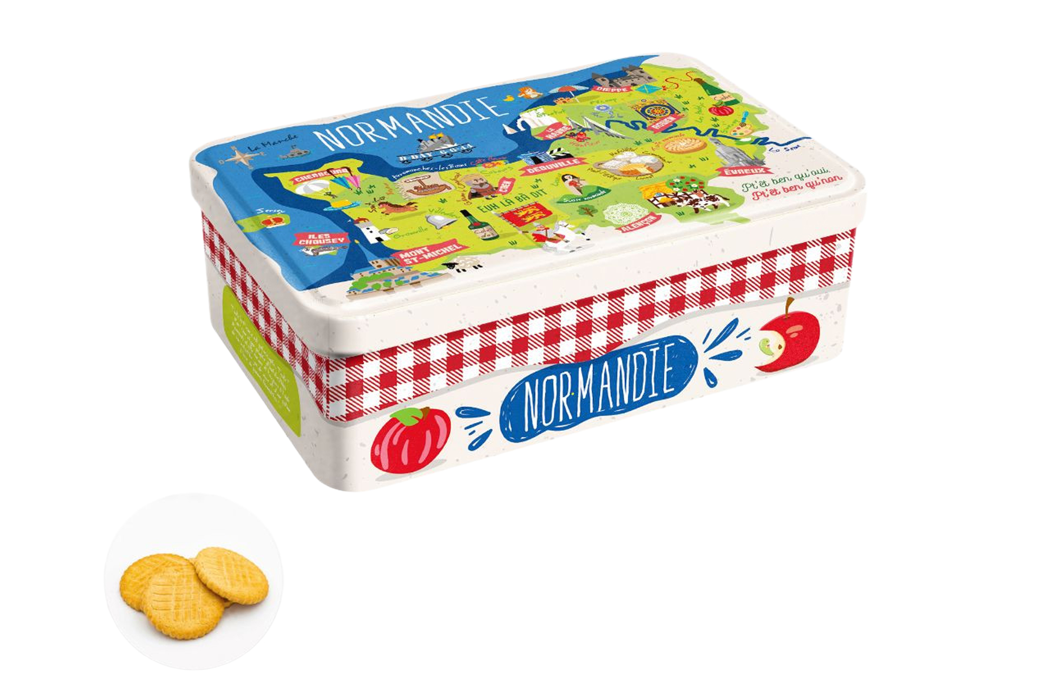 Boite Sablés carte de Normandie 225g