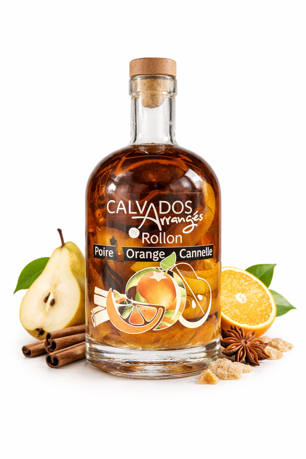 🍐🍊🌿 Calvados arrangé Poire, Orange & Cannelle – Rollon