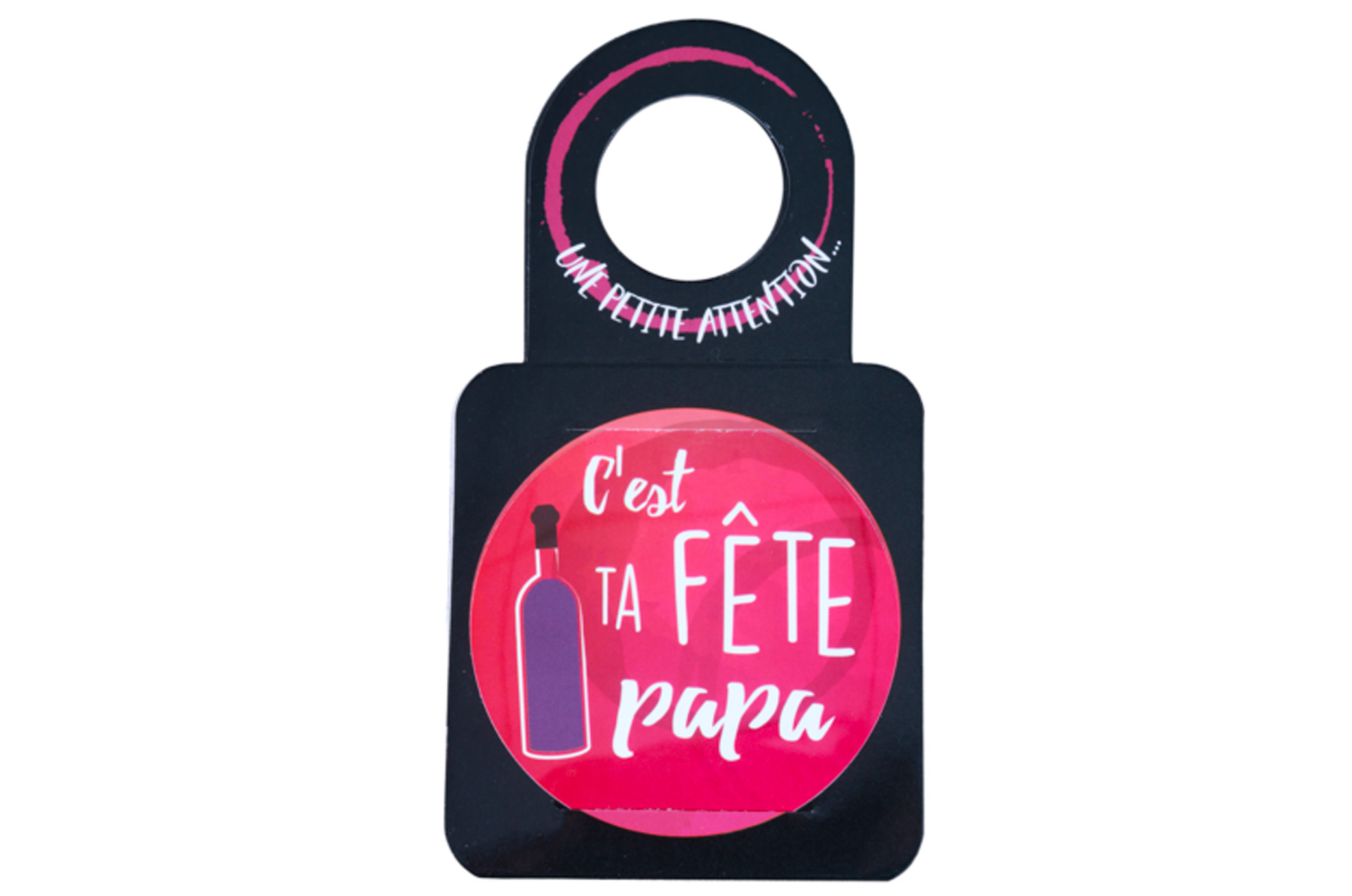 Carte message/goulot Victoria disque anti-goutte - C'est ta fête Papa