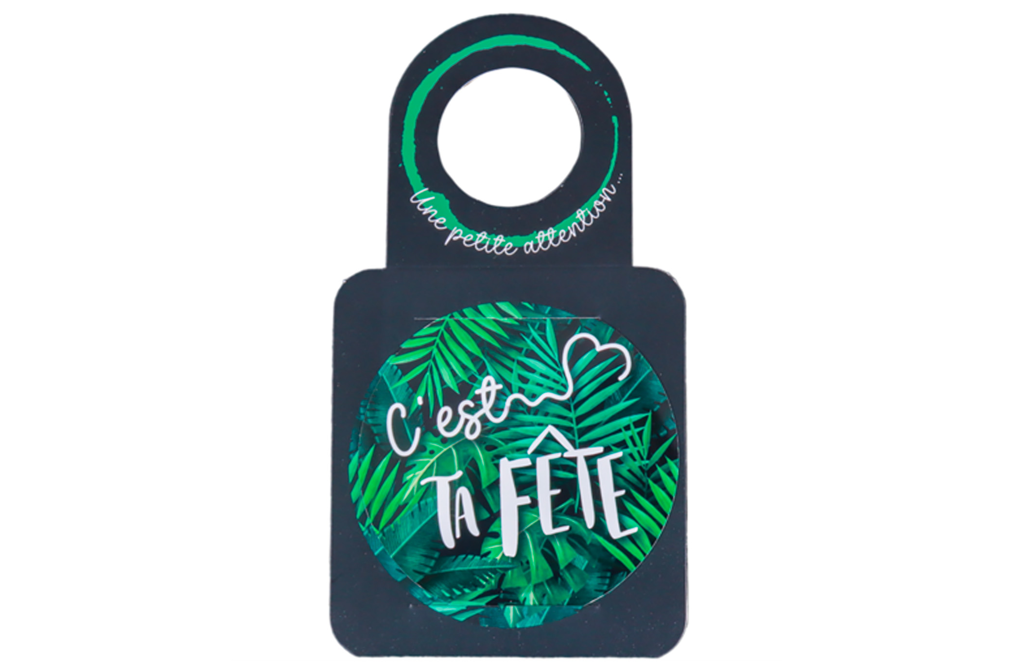 Carte message/goulot Victoria disque anti-goutte - C'est ta fête