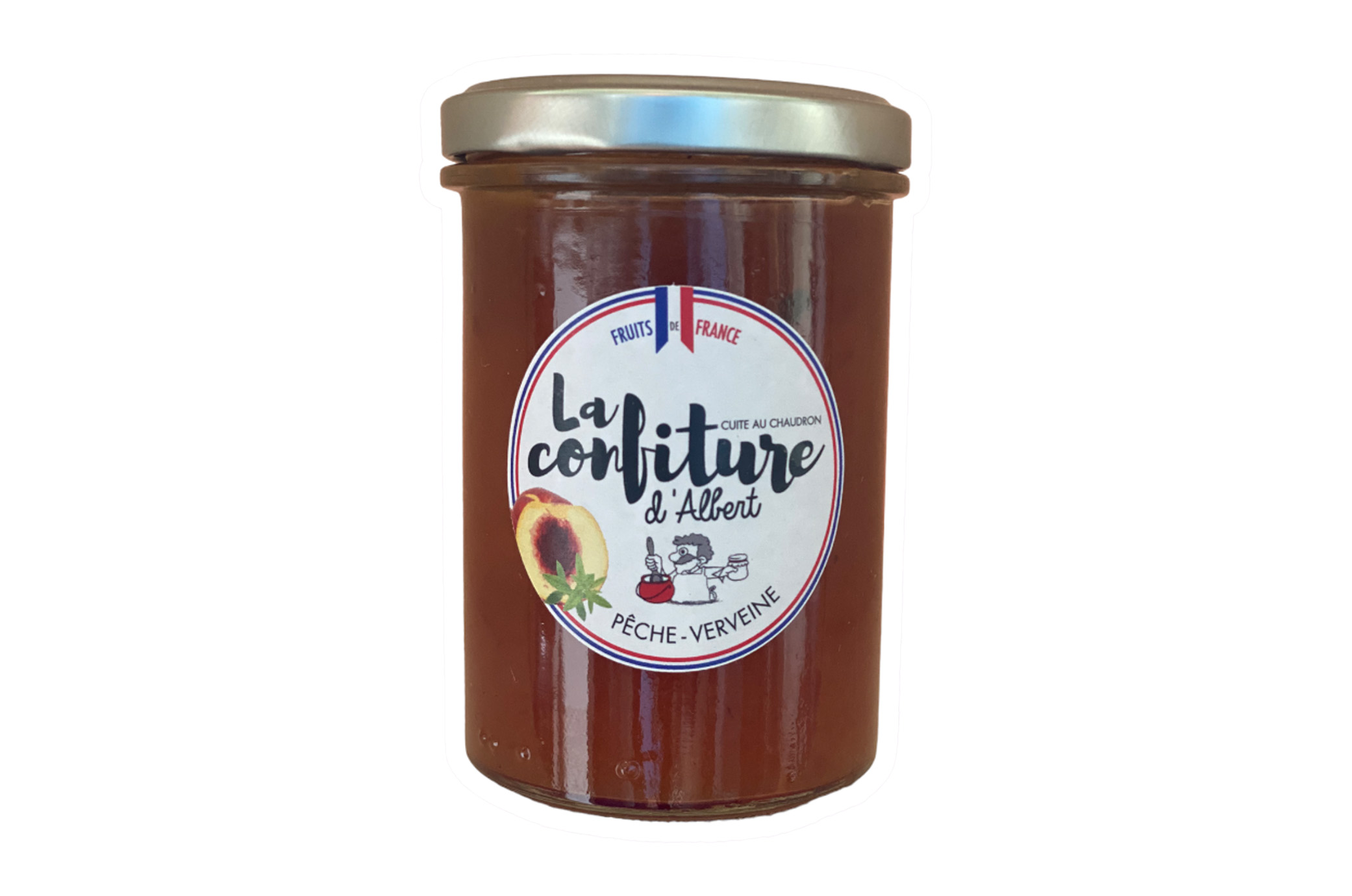 Confiture BIO Pêche Verveine 230g (Les confitures d'Albert)