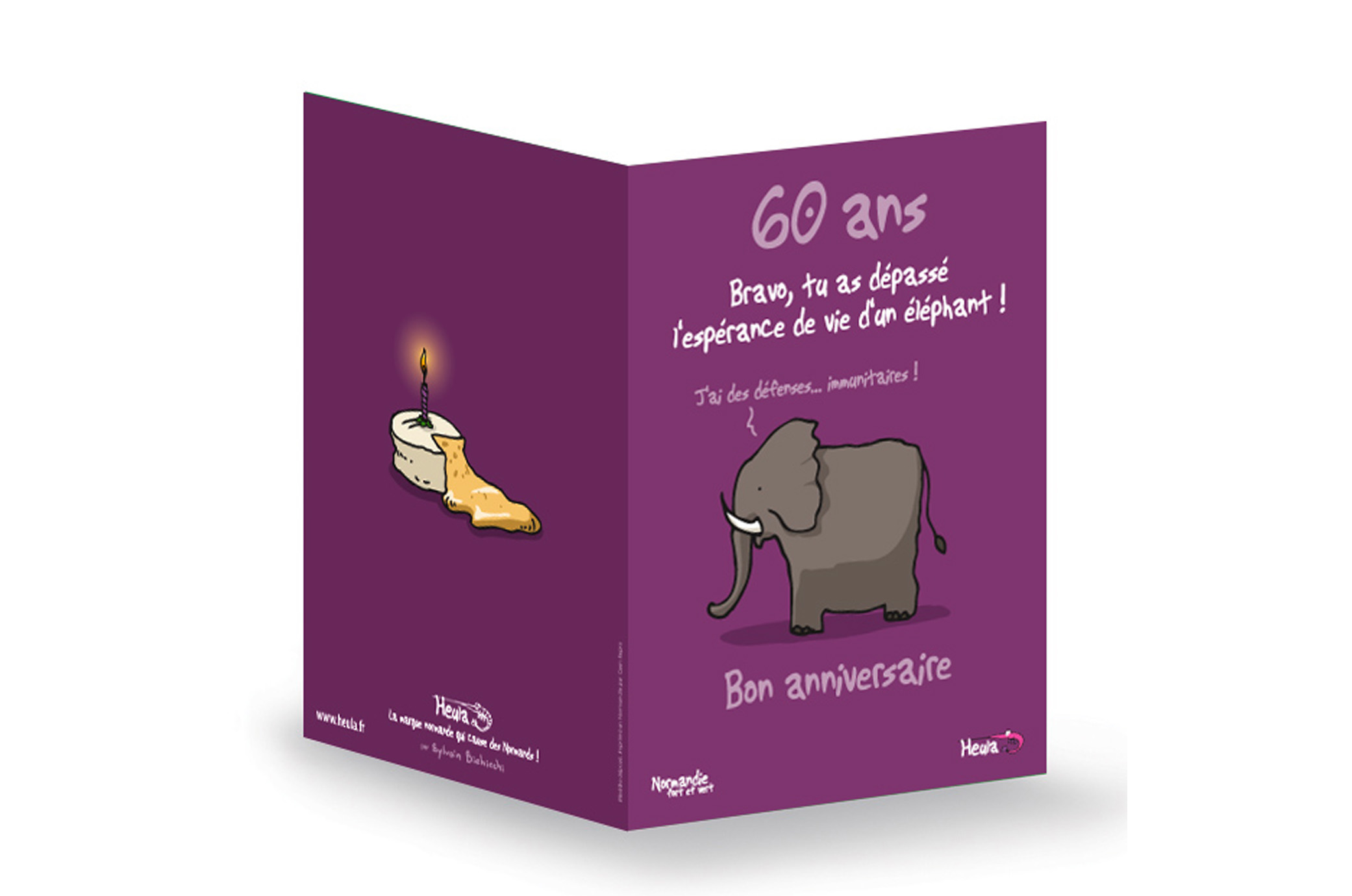 CP Souhait Anniv 60 ans avec enveloppe
