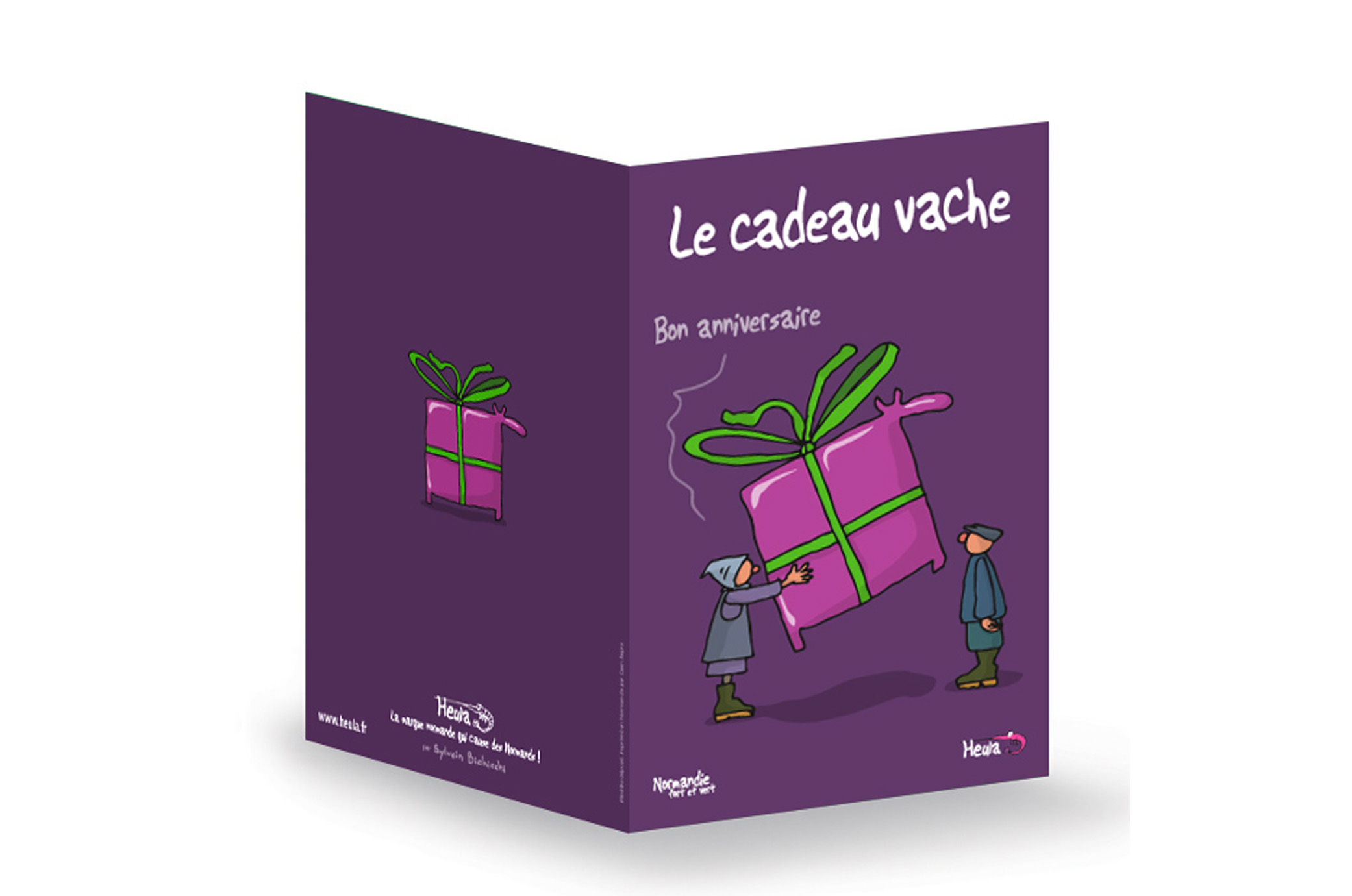 CP Souhait Anniversaire CADEAU VACHE avec enveloppe