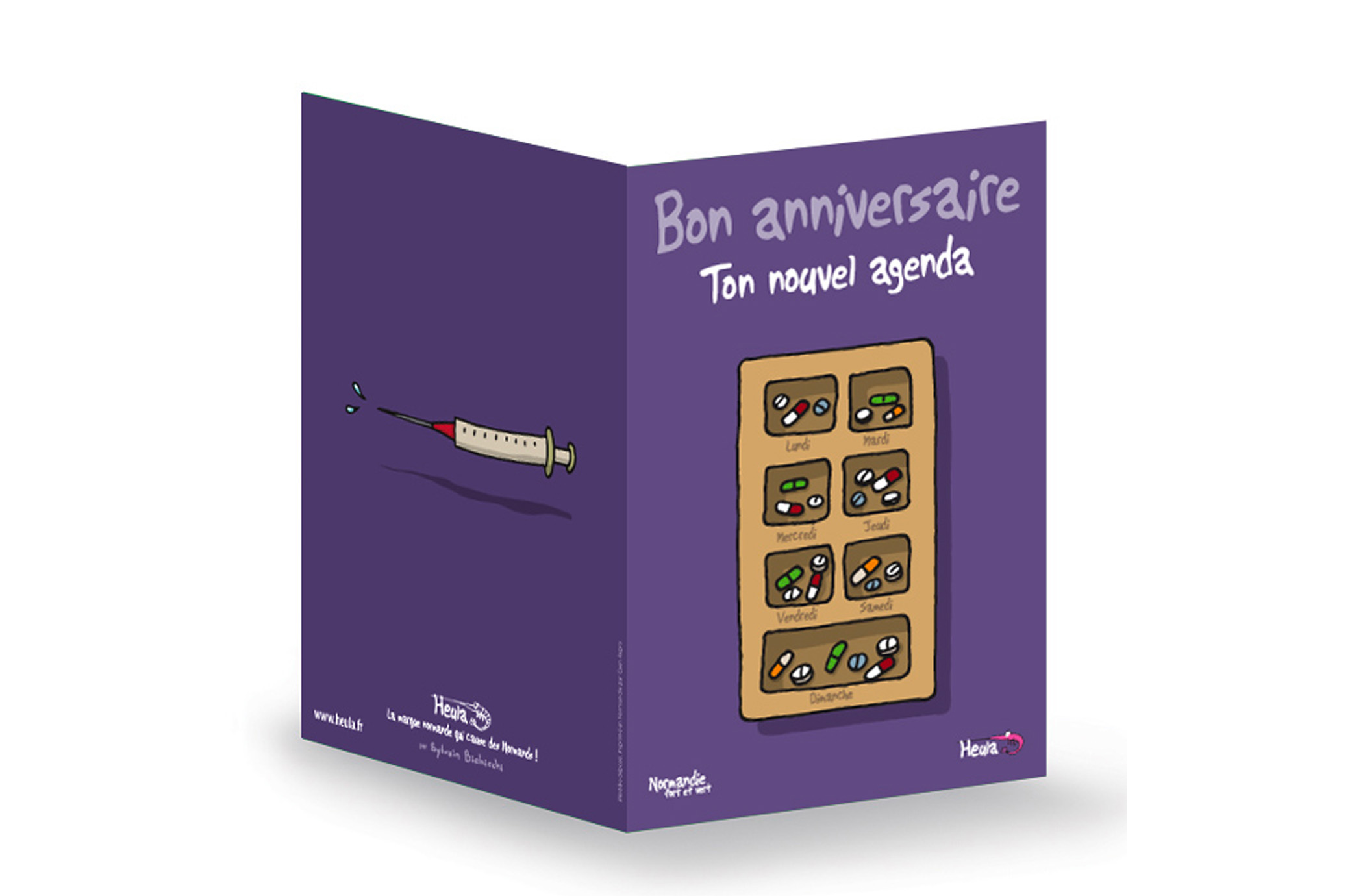 CP Souhait Anniversaire PILULIER avec enveloppe