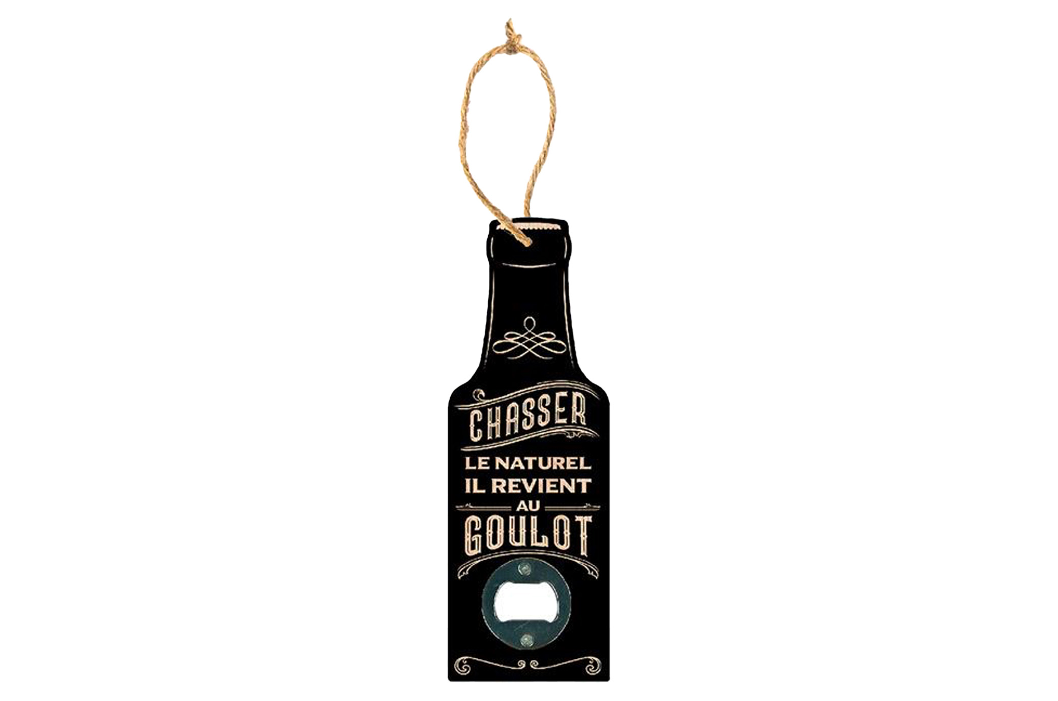 Décapsuleur bois apéro Modèle "Chasser le .. goulot"