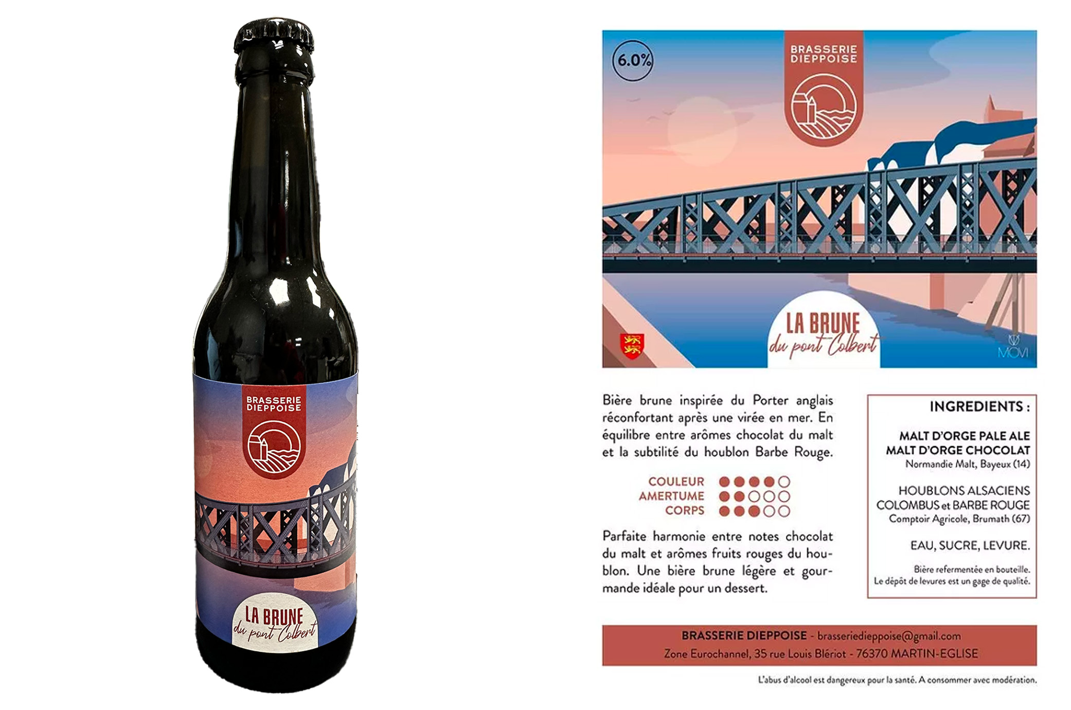 Bière DIEPPOISE La Brune du Pont Colbert - 6.0 % - 33cl