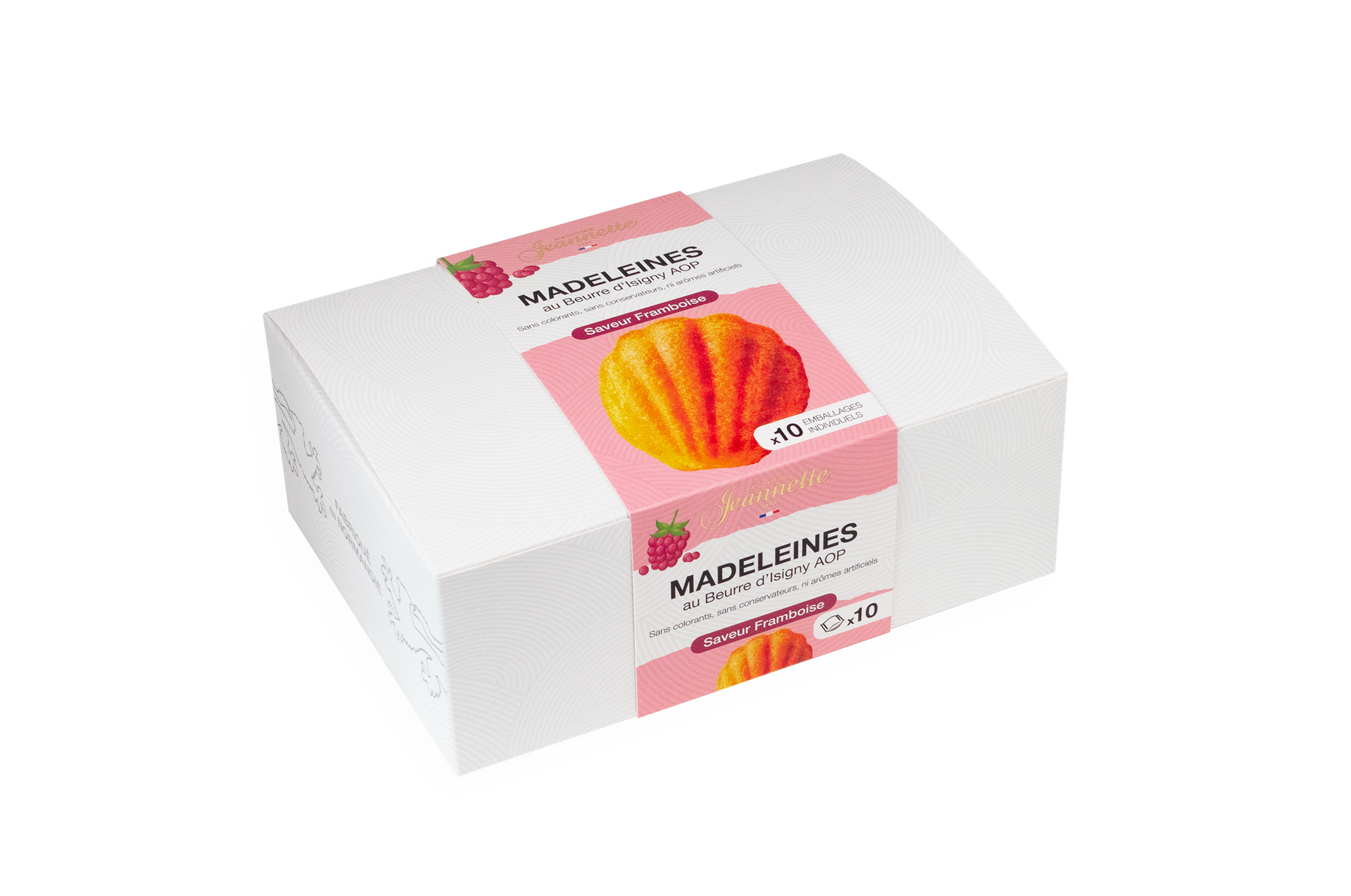 Madeleines Saveur Framboise | Boîte Blanche 250g