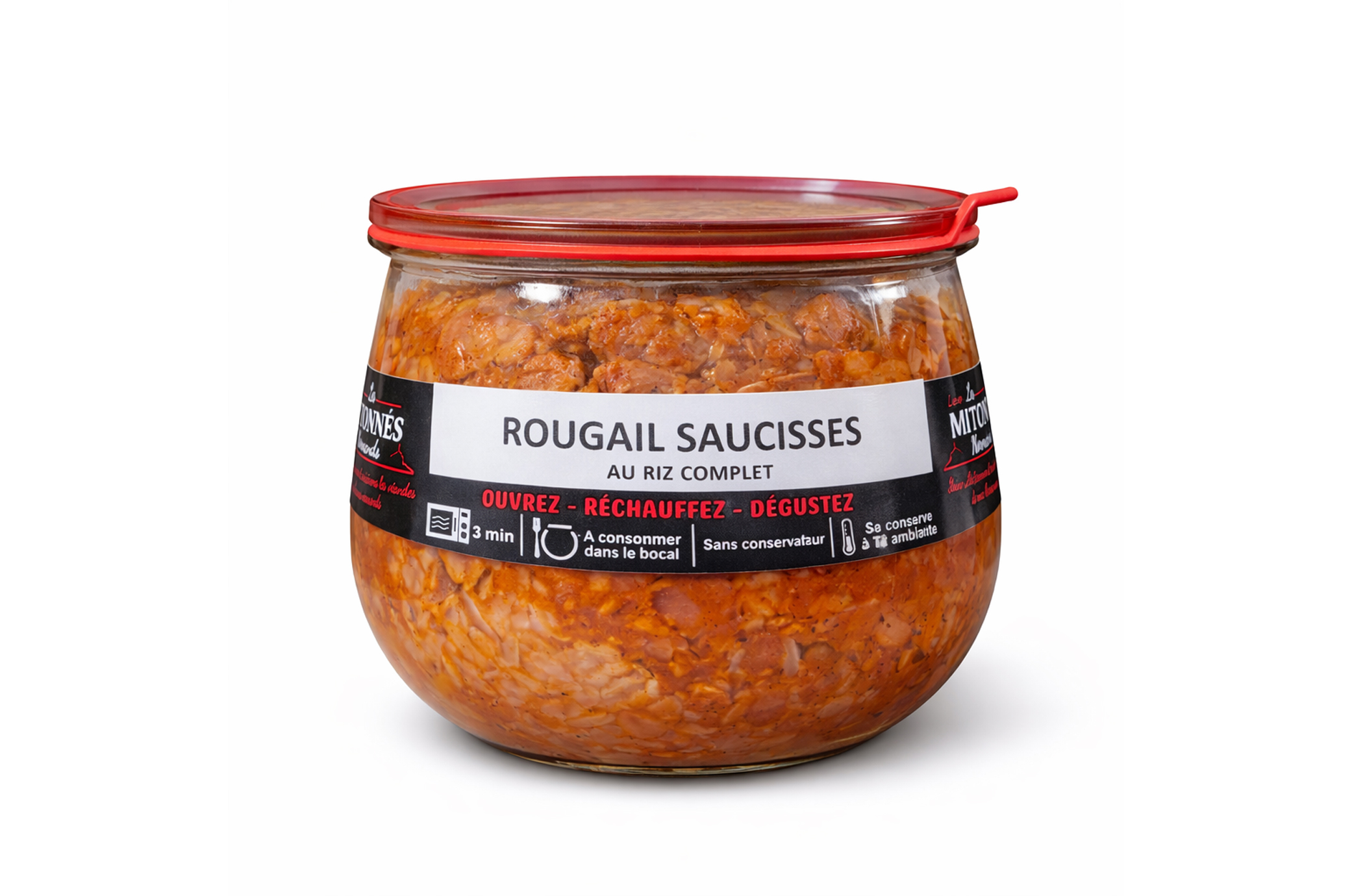MITONNES - Rougail saucisses au riz complet 375g