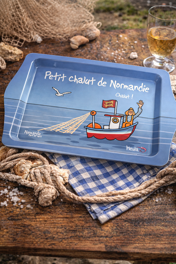 🚤 Plateau métal “Petit chalut de Normandie” – Esprit marin