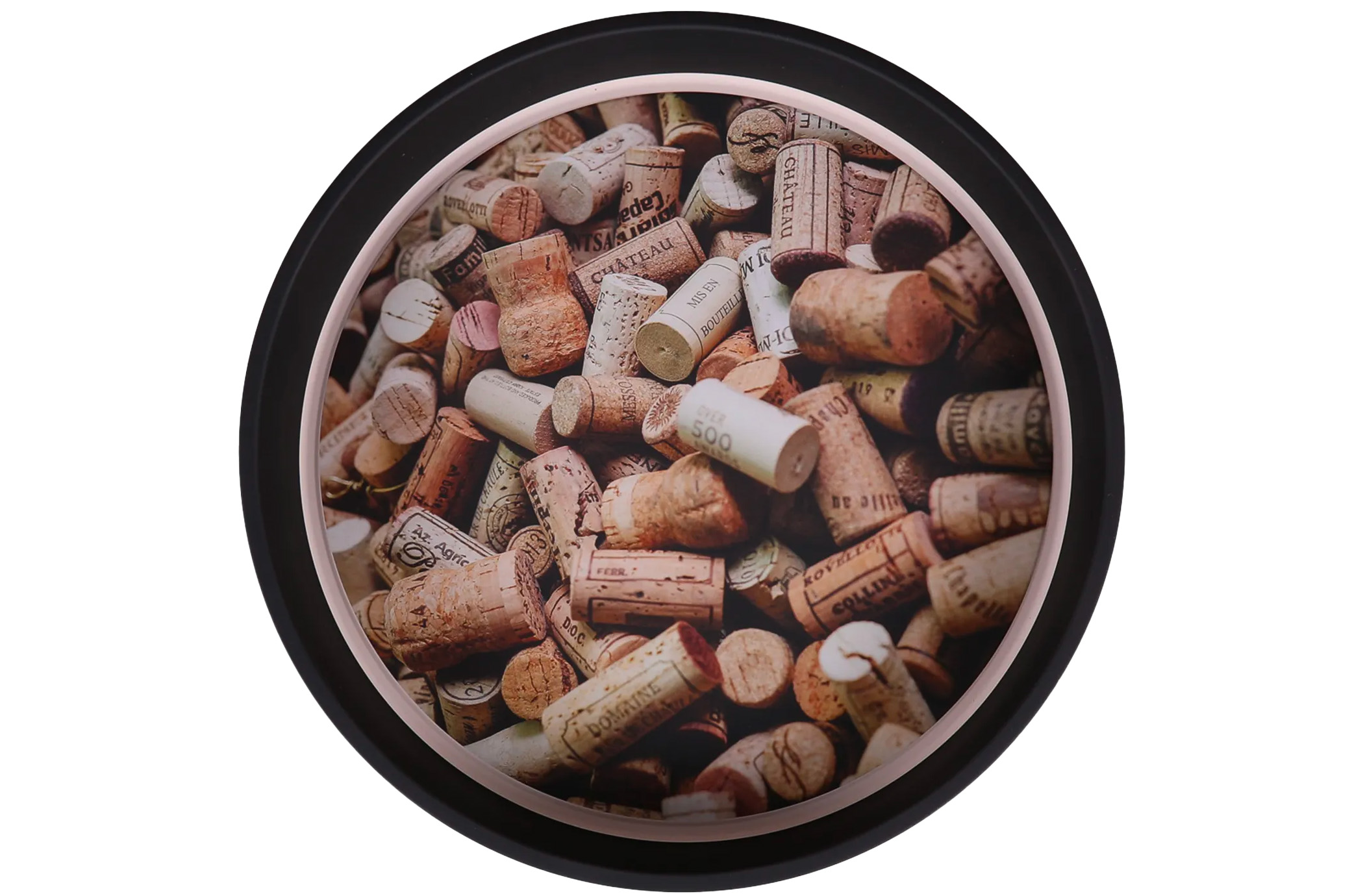 Plateau Viggo métal rond Bouchons