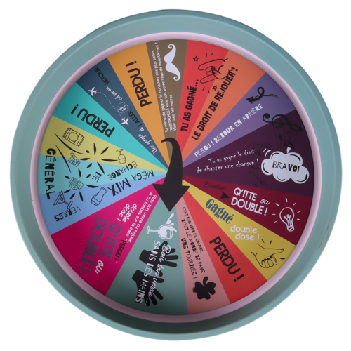 Plateau Viggo métal rond - Quitte ou double