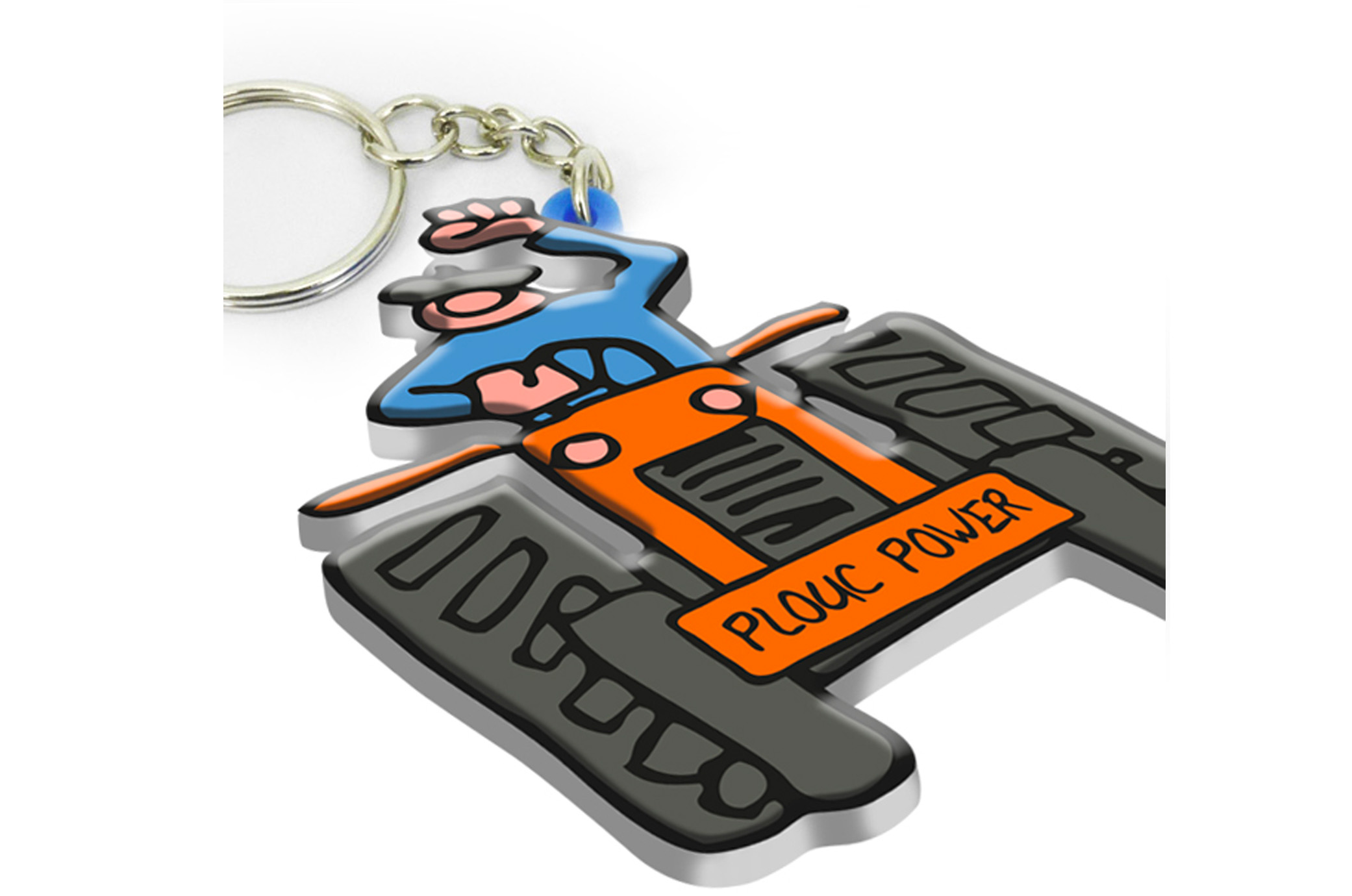 Porte clé 3D "Plouc power"