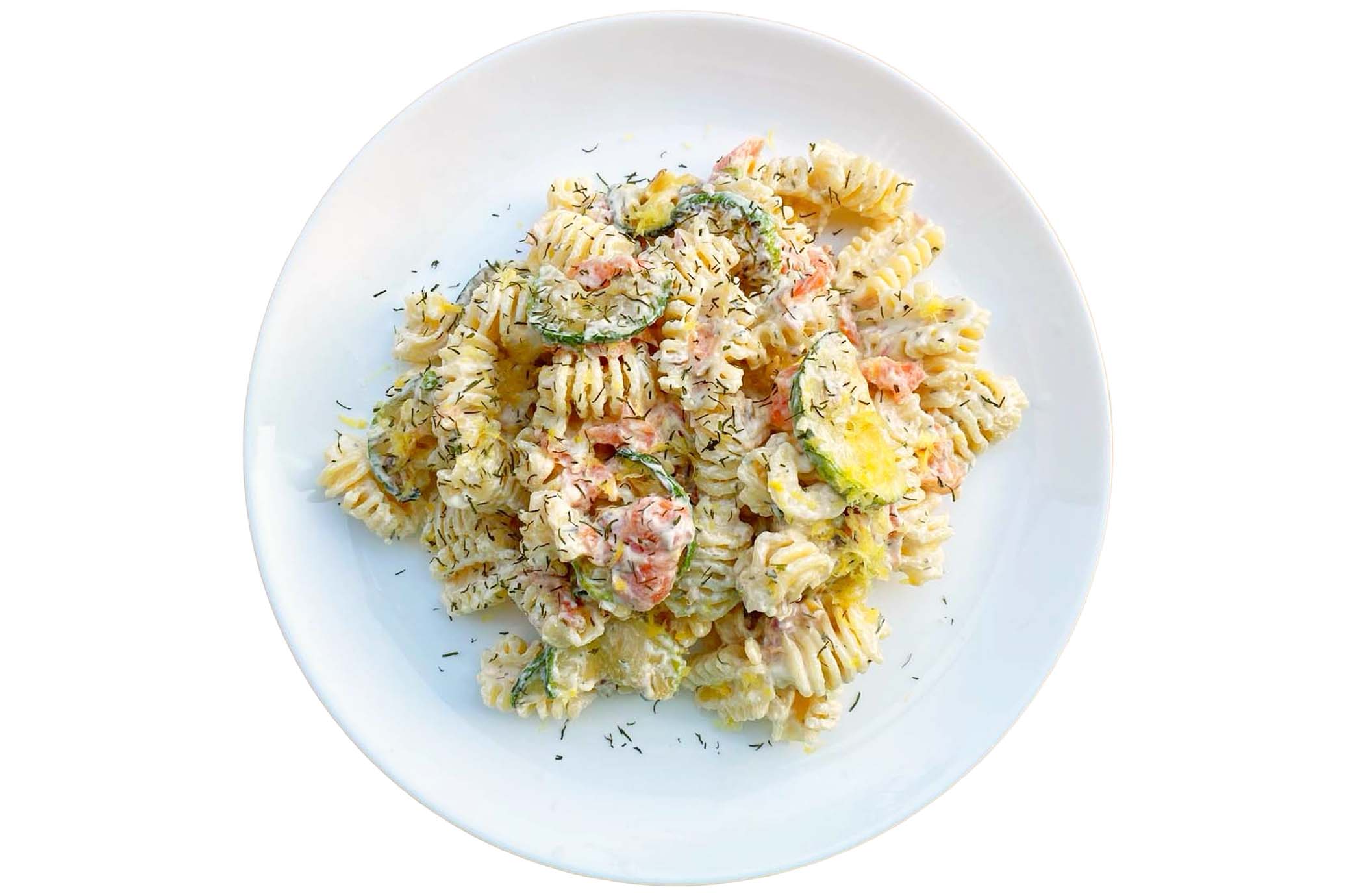 SALADE GREGOIRE - Pates, sauce aneth, saumon, mozzarella