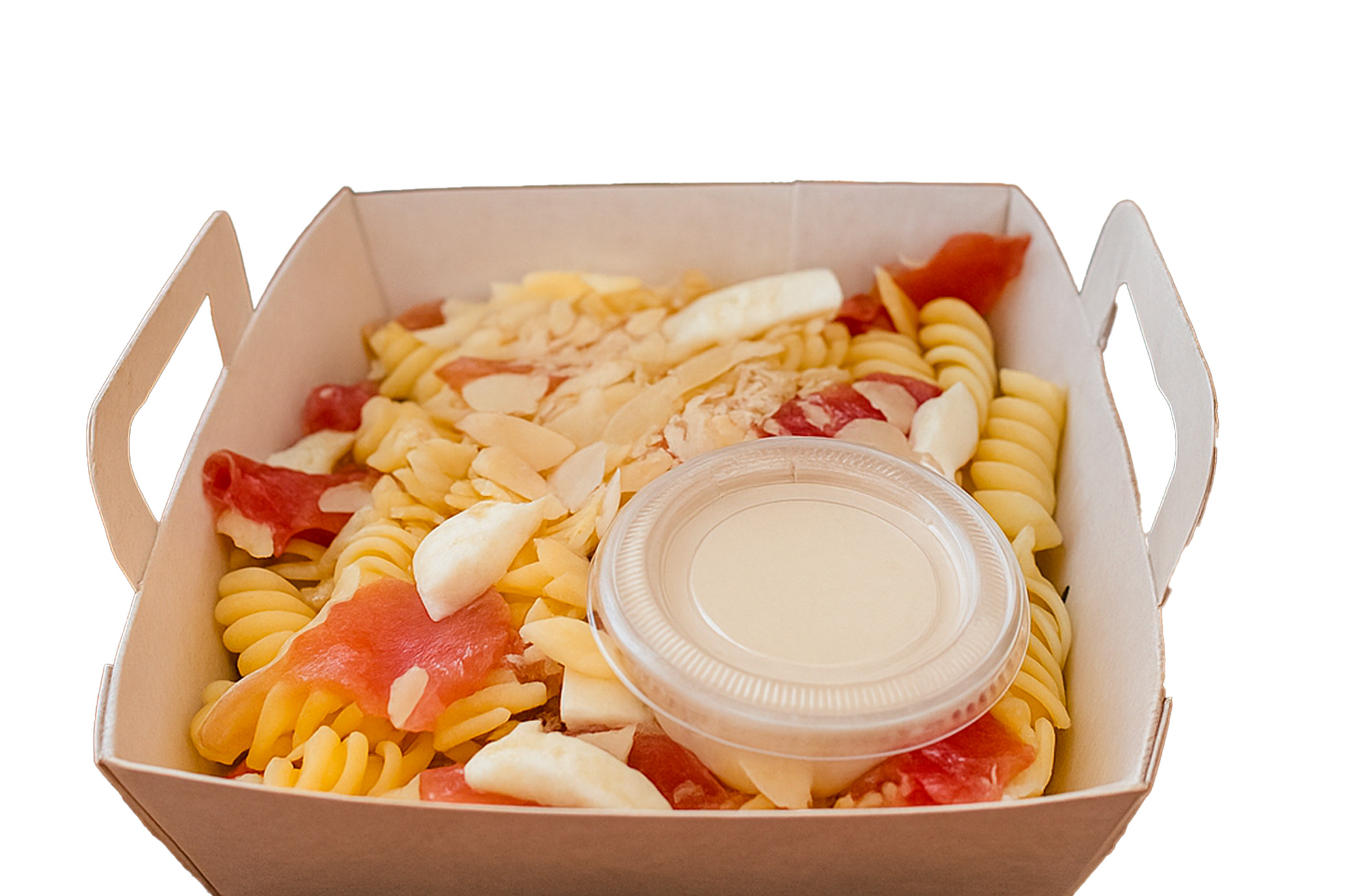 SALADE GREGOIRE - Pâtes, tartare de tomate, jambon Serrano, mozza, parmesan