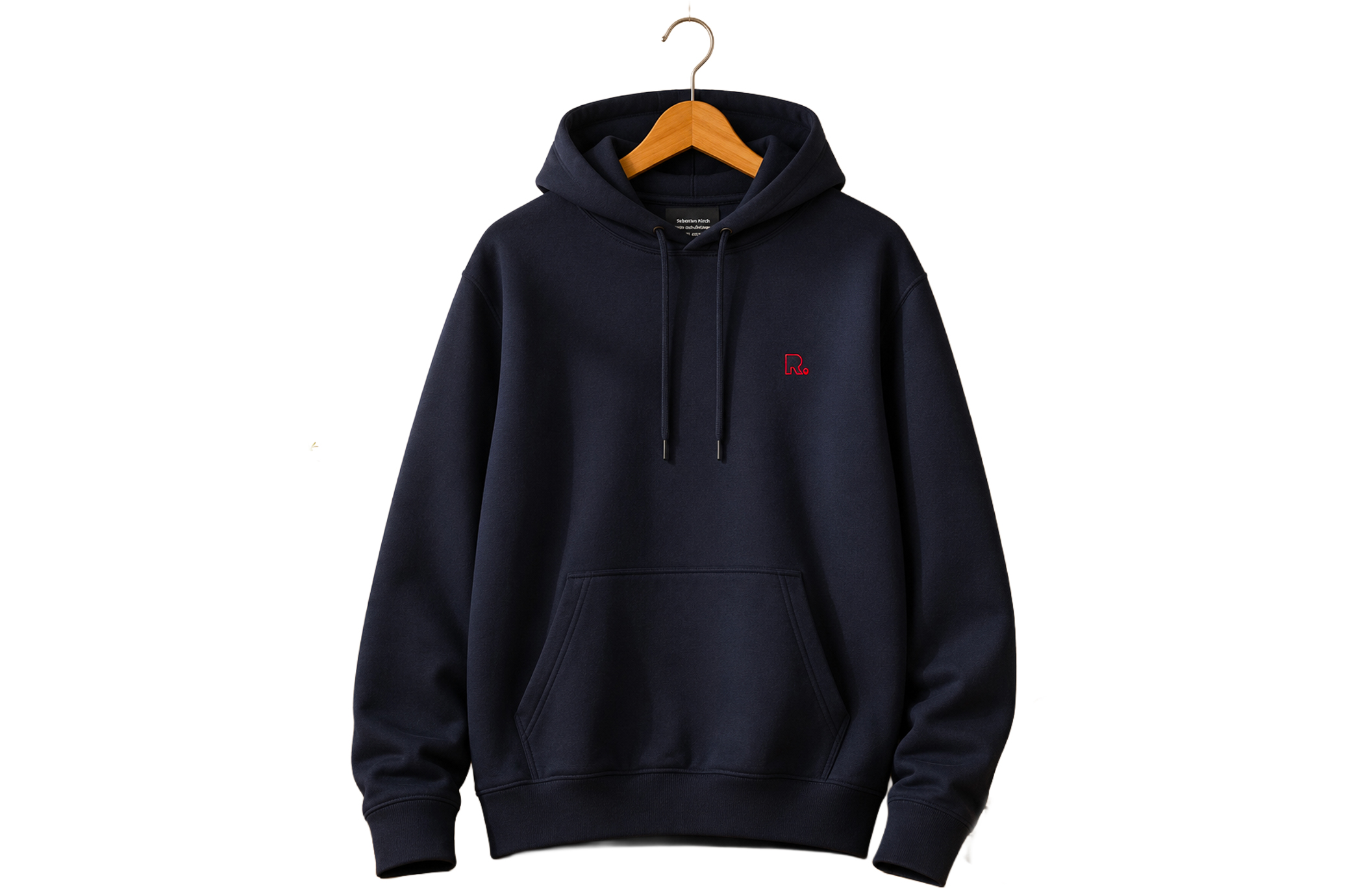 👕 Sweat à capuche bleu marine Homme  – Collection « R. » brodé rouge