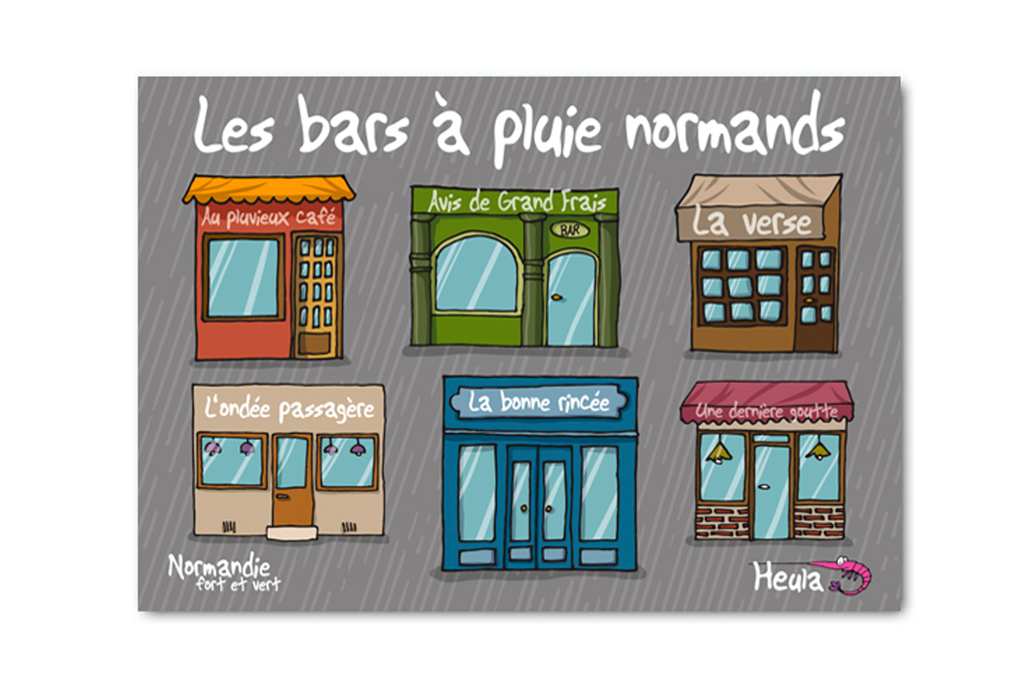Carte Postale "Les Bars à pluies normands"