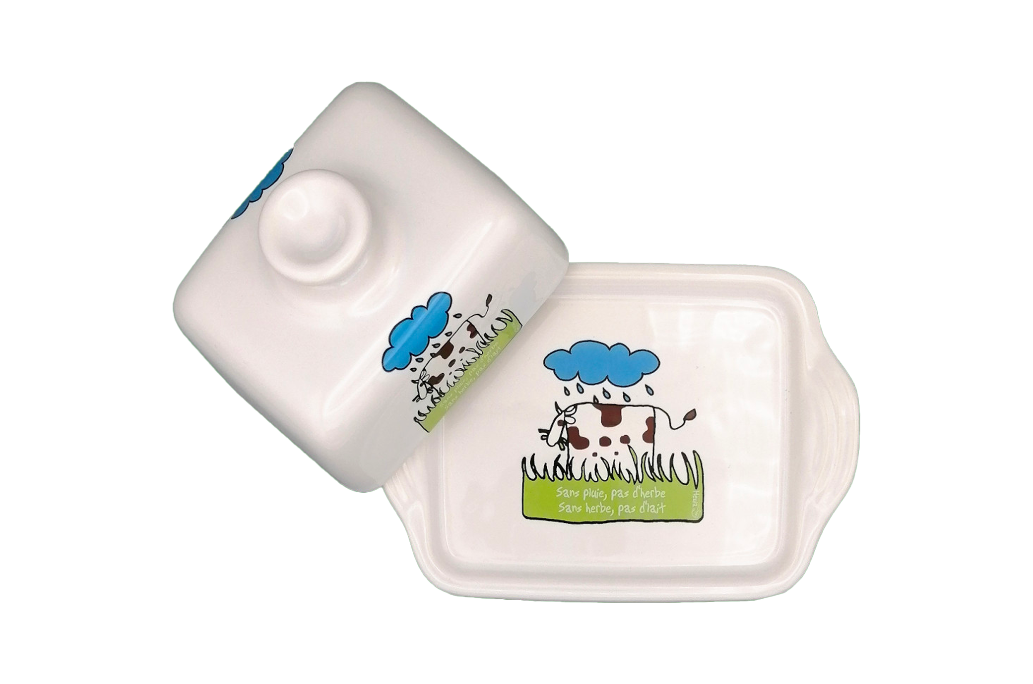 Beurrier rectangle HEULA - Vache et Nuage - Pluie