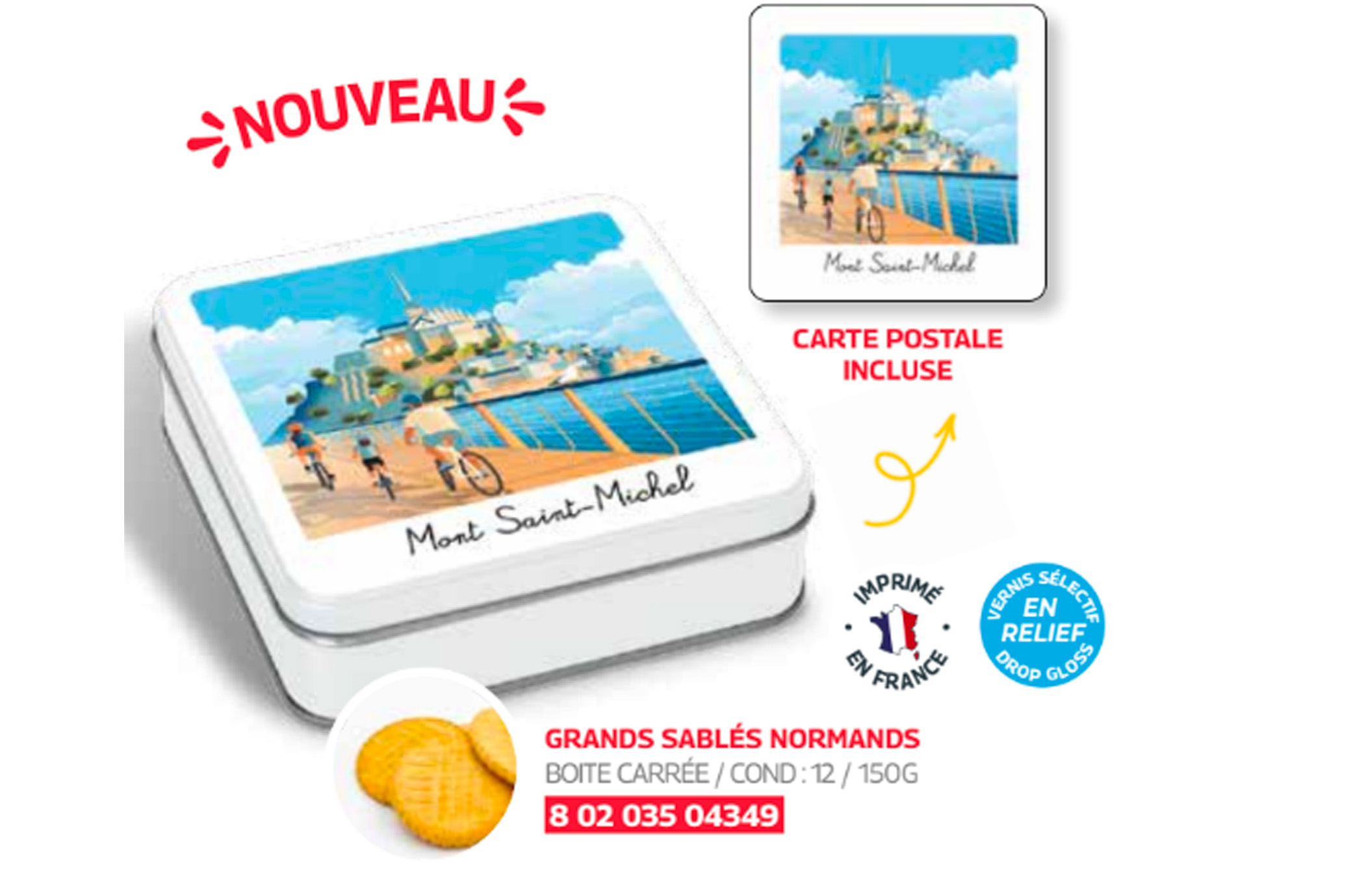 Boite Sablés Mont Saint Michel Polaroid 150g