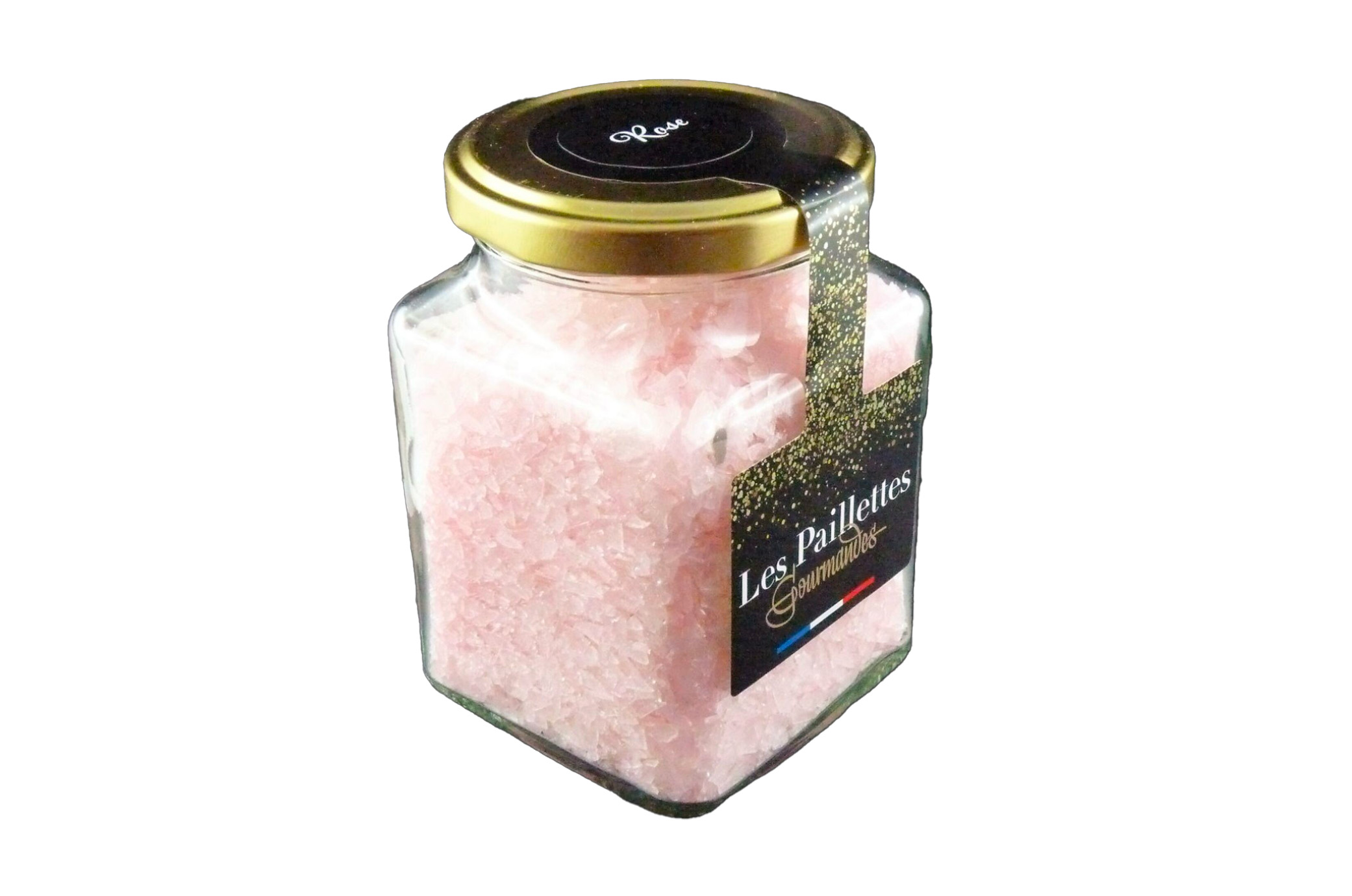 Paillettes de bonbons arôme Rose en pot en verre 150g
